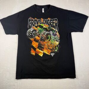 Grave Digger Monster Truck‎ Monster Jam Large T-Shirt Black